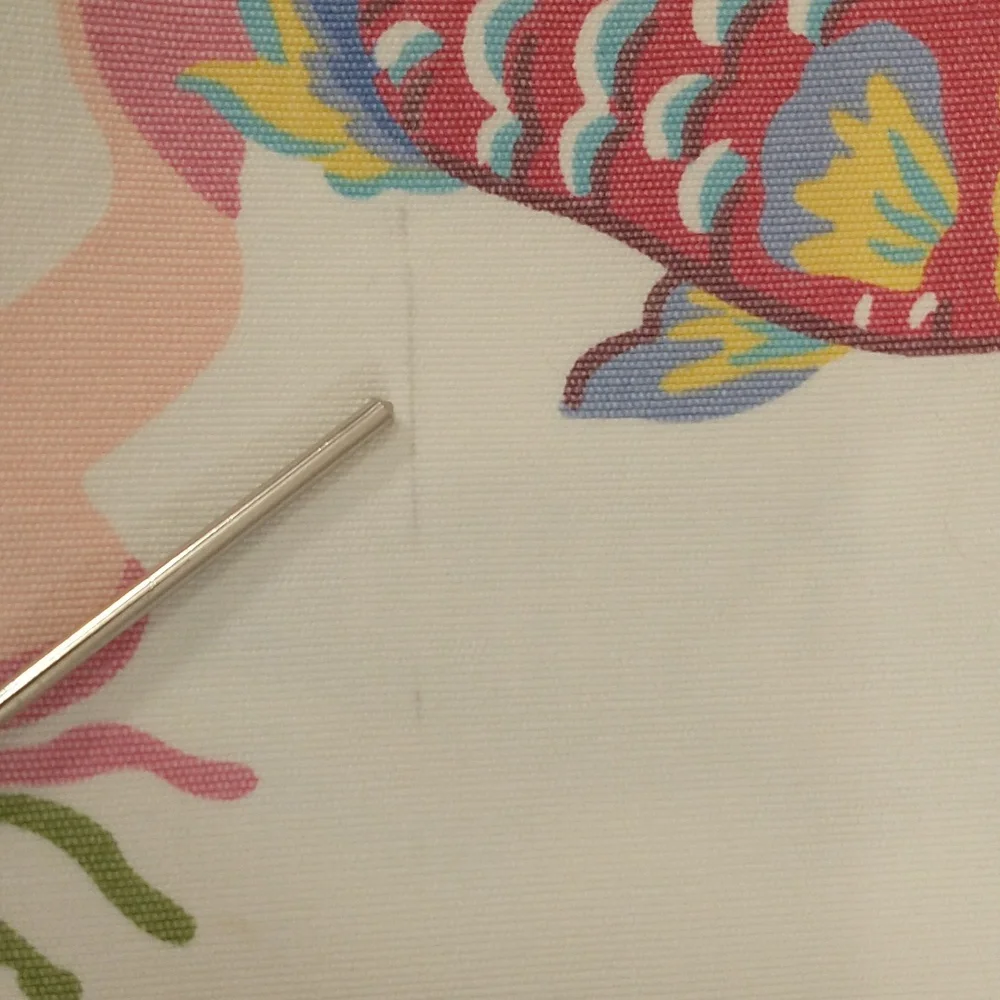 Tropical Fish in Coral Vintage 90s Cotton Pants Pastel On White w Stretch SeeMes - Picture 9 of 12